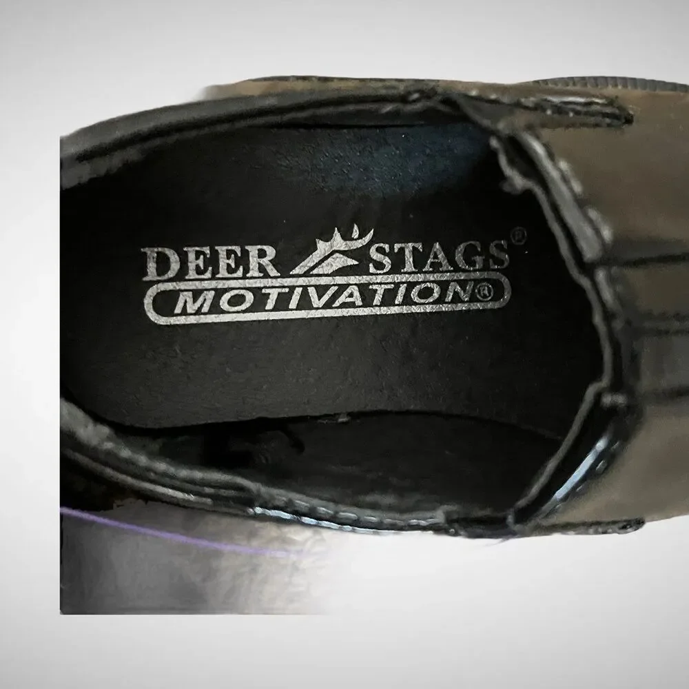 Deer Stags Motivation Boys Toddler Black Shoes Size 6TM, New Without Tags or Box